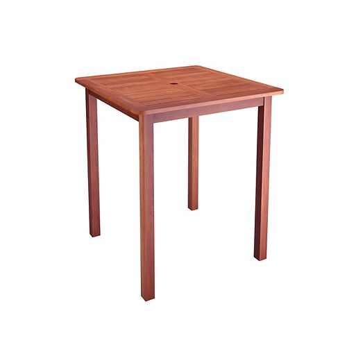 PEX-263-T Miramar Hardwood Outdoor Bar Height Patio Table in Brown Cinnamon