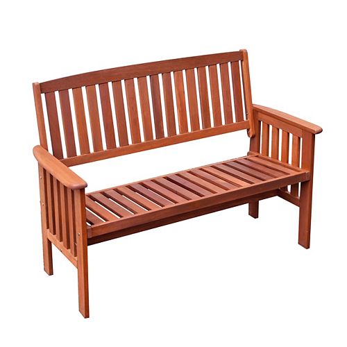 Corliving Miramar Hardwood Outdoor Bench in Cinnamon Brown