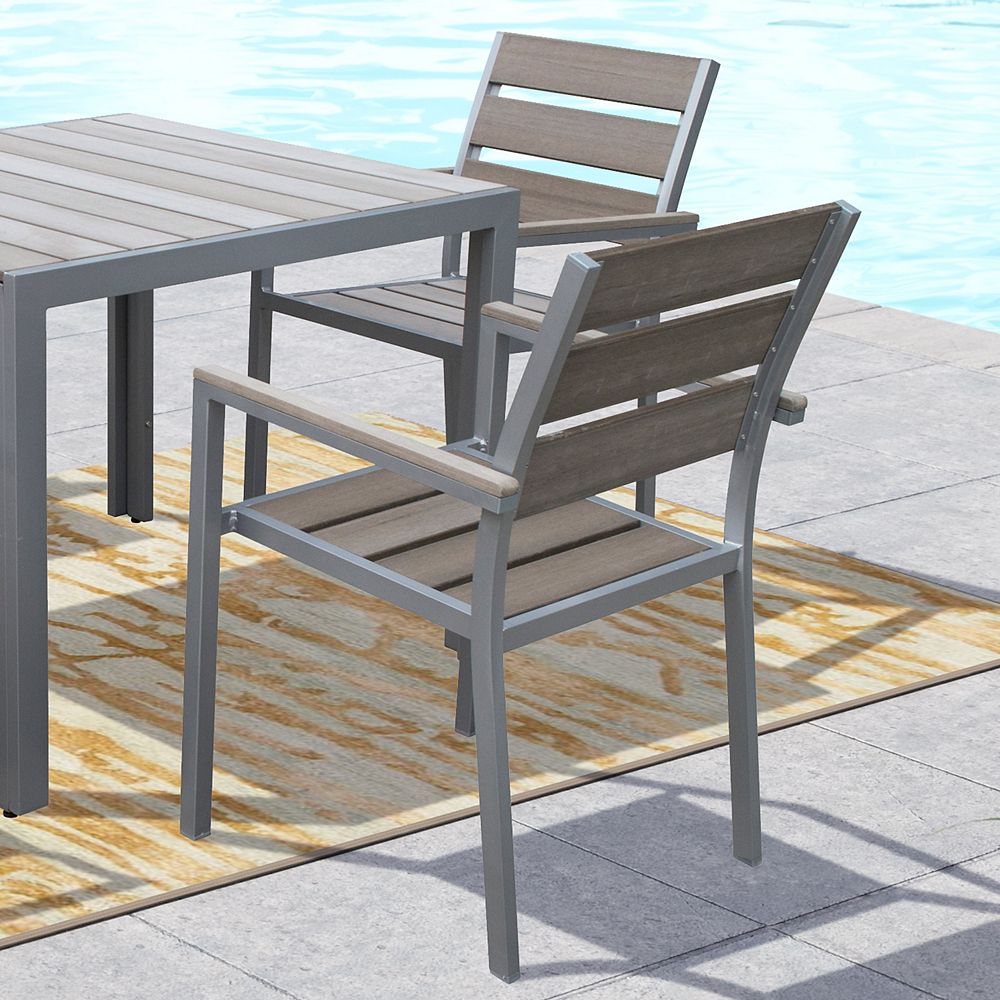 gallant outdoor dining chairs in sun bleached grey set of 2