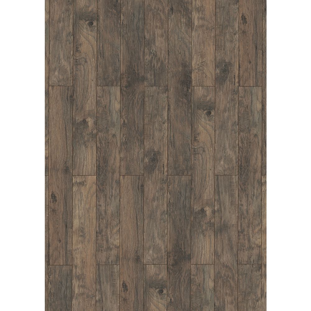 Trafficmaster 10mm Thick X 6 Inch W Laminate Flooring In Hickory Dark Grey The Home Depot Canada
