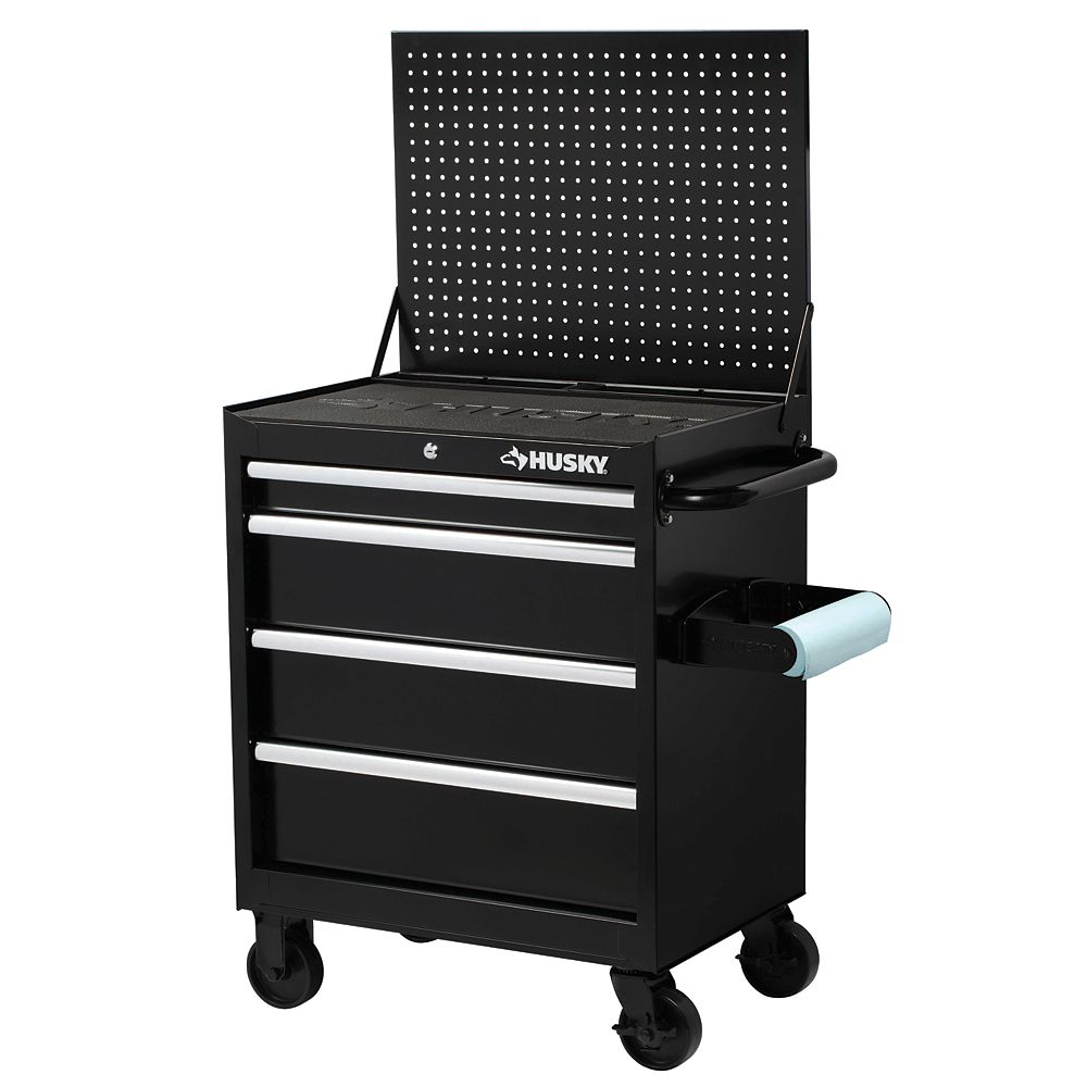 Husky 27inch 4Drawer Mobile Tool Storage Project Centre in Black