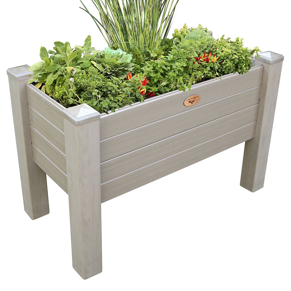 Gronomics Jardinière surélevée sans entretien de 60cm x 91cm x 81cm Noir / Gris Home Depot Canada