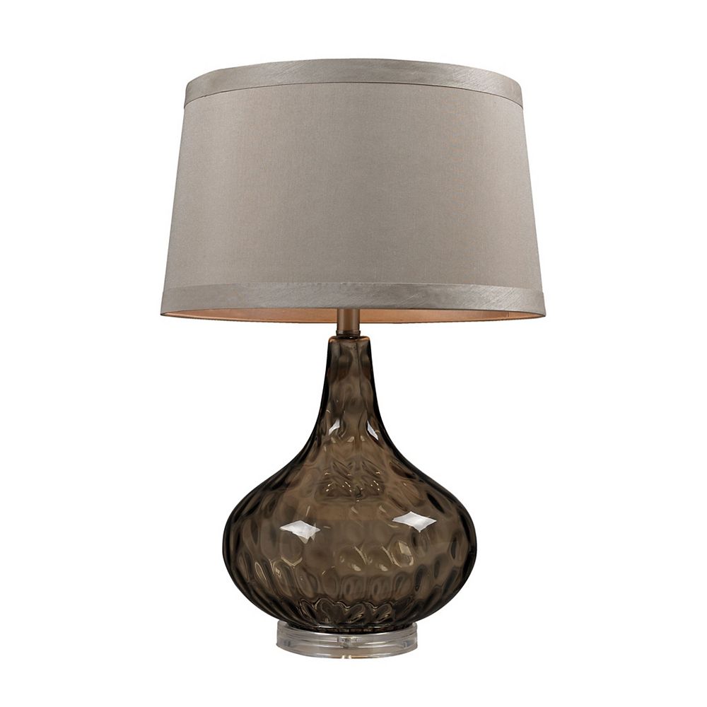 Water Glass Table Lamp In Coffee Smoke, 24 Inch Glass Table Lamp