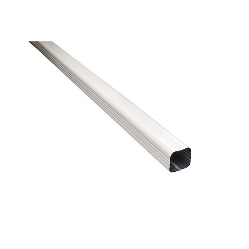 10 ft. L x 3-inch W x 3-inch H Aluminum Square Downpipe in White