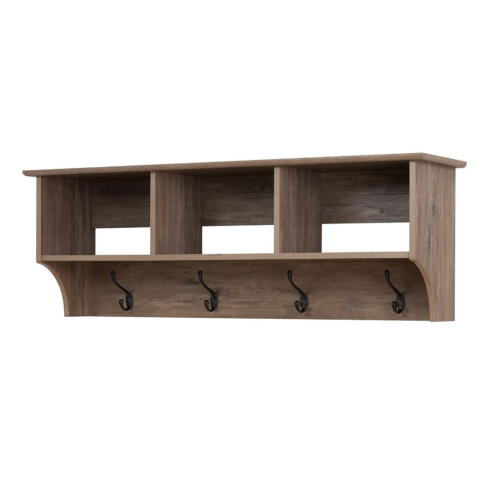 Prepac 48 Inch Wide Hanging Entryway Shelf Drifted Gray The Home Depot Canada