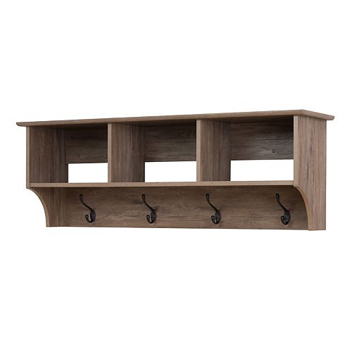 48 Inch Wide Hanging Entryway Shelf, Drifted Gray