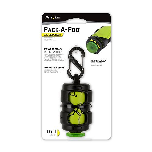 Nite Ize Pack-A-Poo Dispenser + Refill Pet Pick Up Bags