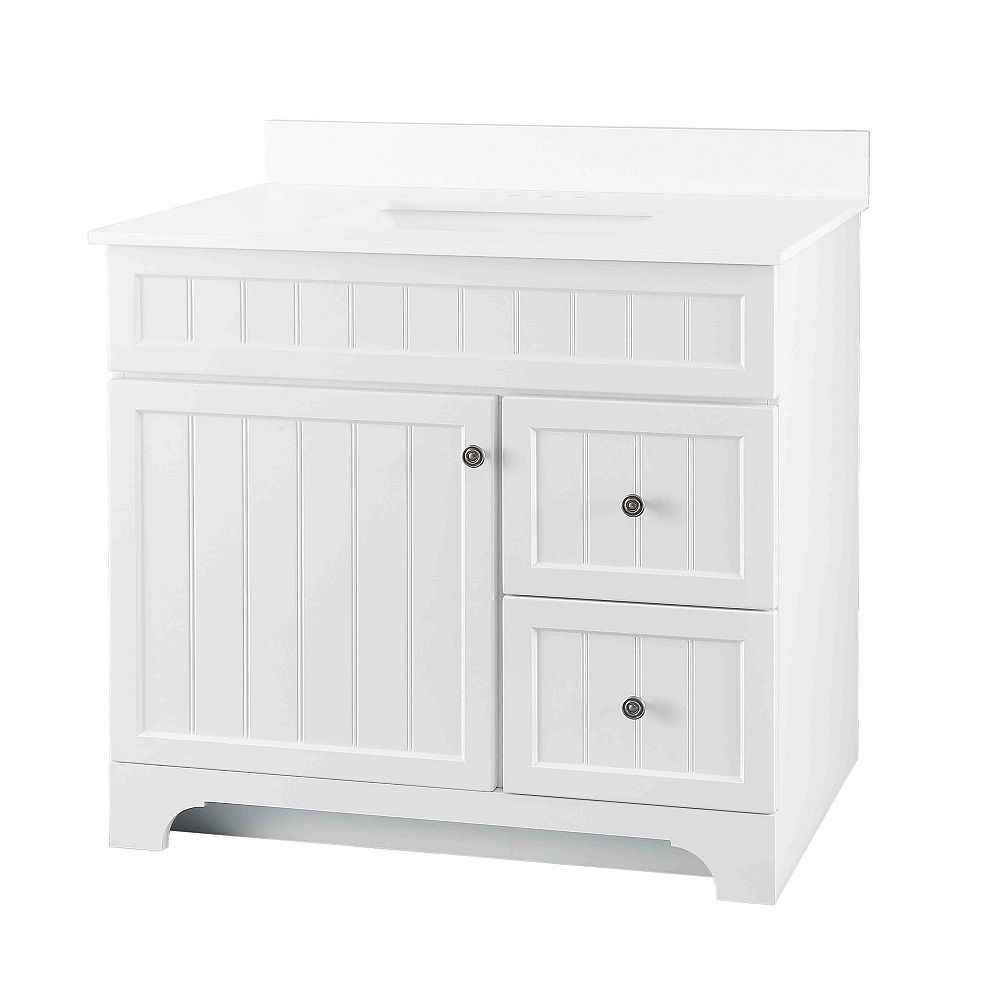 Glacier Bay Whitton 37inch W 2Drawer Vanity with Engineered Stone Top