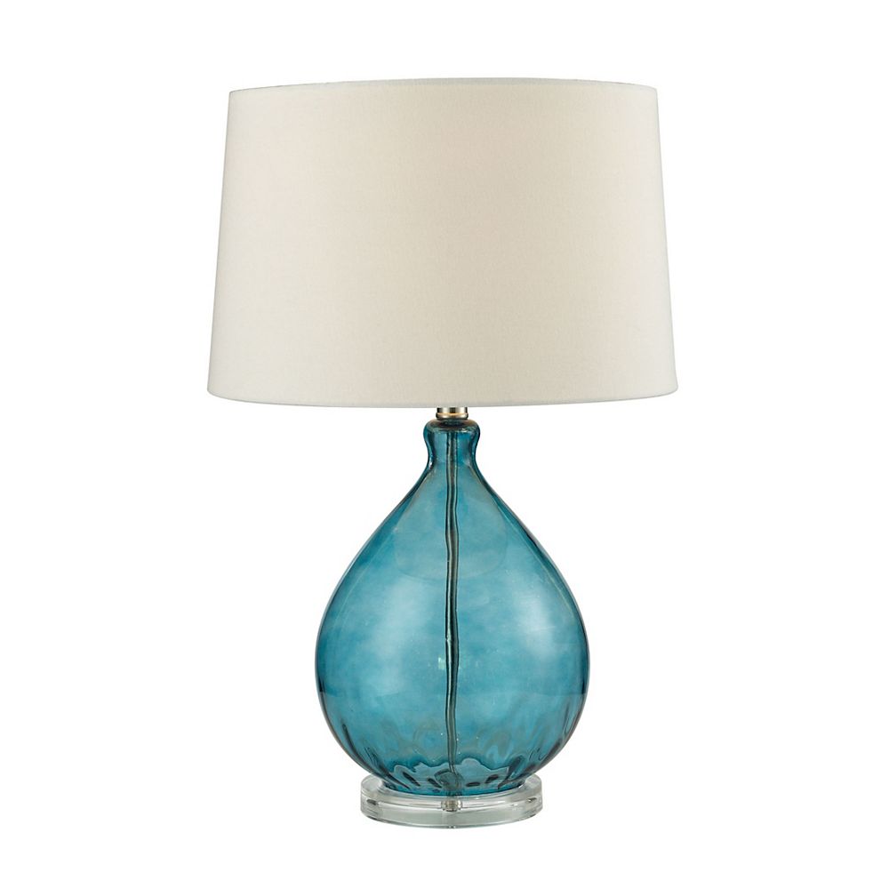 Titan Lighting Wayfarer 24 Inch Glass Table Lamp In Teal The Home Depot Canada