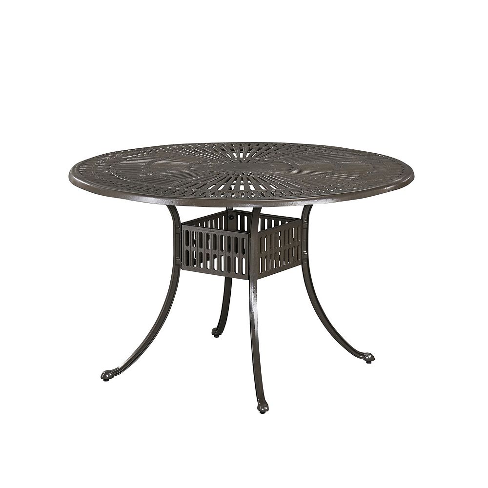 Home Styles Largo 48 Inch Round Outdoor Dining Table The Depot Canada Home Styles Largo 48 Inch Round Outdoor, Round Patio Table With Umbrella Hole Canada