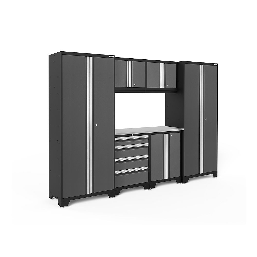 Newage Products Inc Bold Series 7 Piece Garage Cabinet Set In Grey The Home Depot Canada