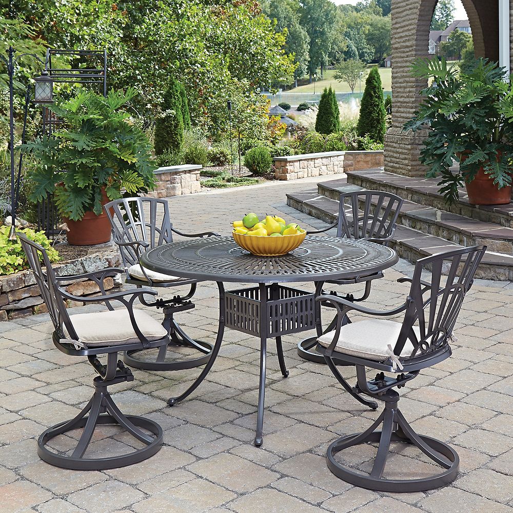 Home Styles Largo 5-Piece 48-inch Dining Set with Cushioned Swivel ...