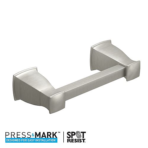 Hensley Pivoting Toilet Paper Holder with Press and Mark in Brushed Nickel