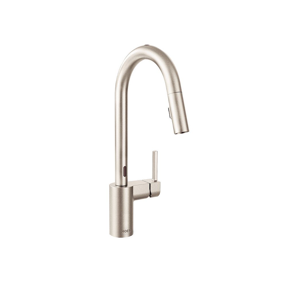 Moen Align Single Handle Touchless Pull Down Sprayer Kitchen Faucet With Motionsensein Spo The Home Depot Canada
