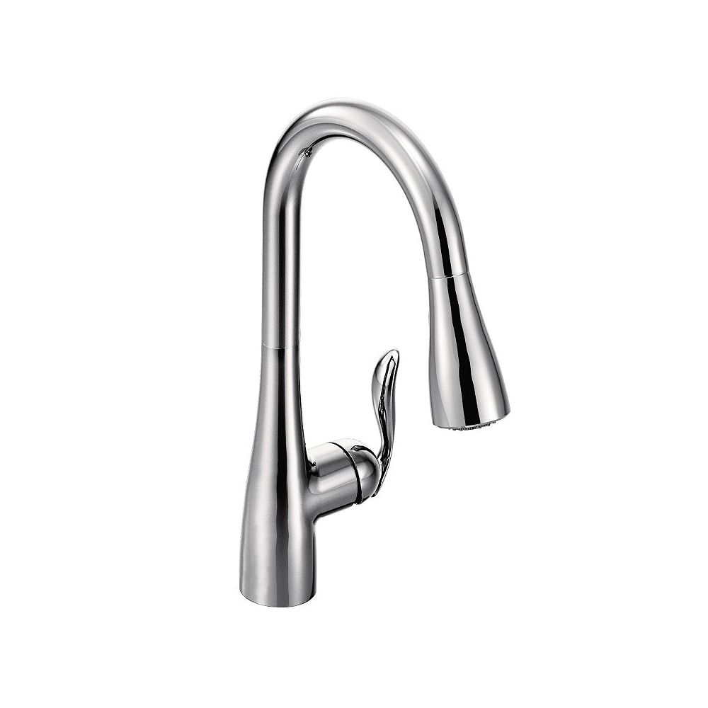 Moen Arbor Single Handle Pull Down Sprayer Kitchen Faucet With Power Boost In Chrome The Home Depot Canada