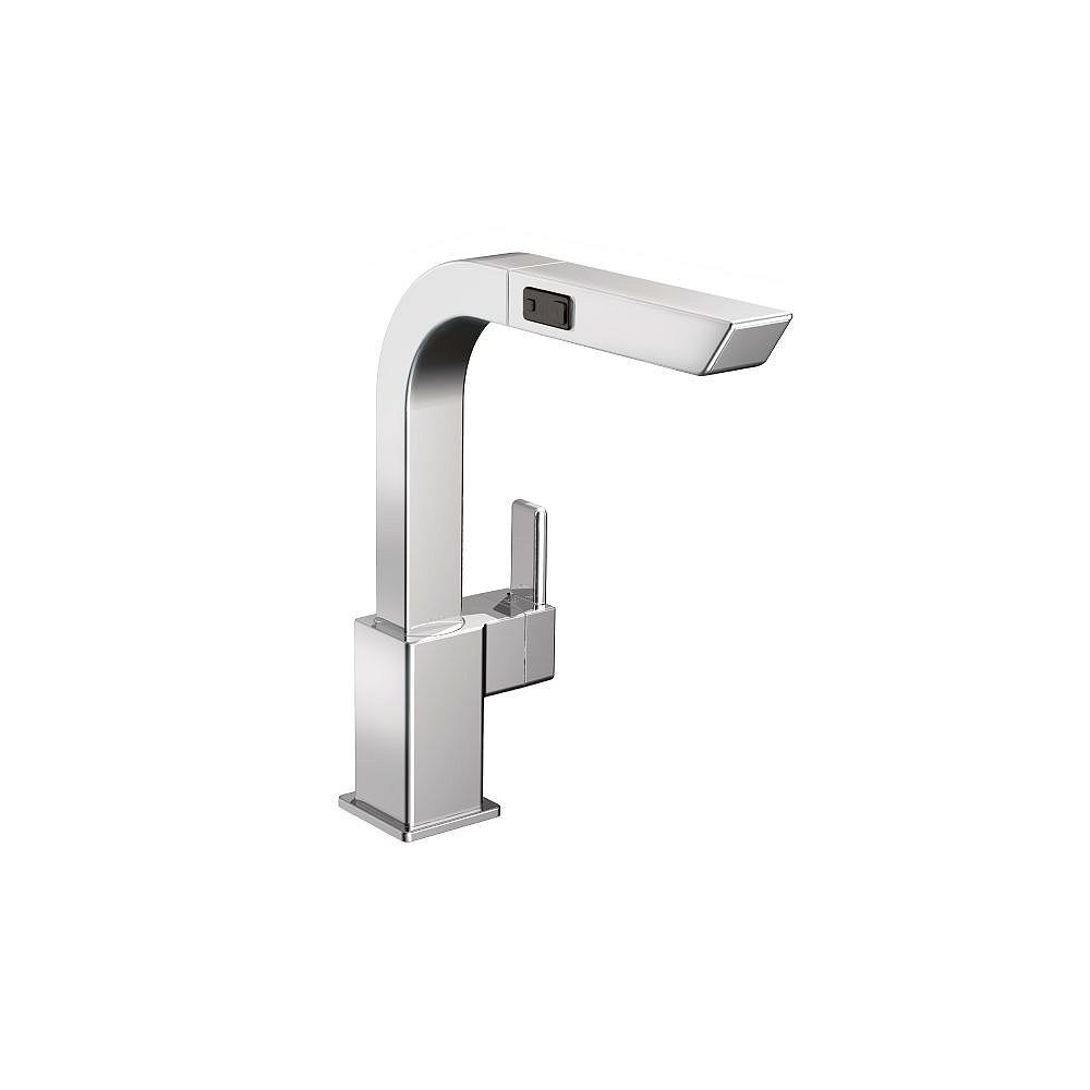Moen 90 Degree Single Handle Pull Out Sprayer Kitchen Faucet In Chrome The Home Depot Canada