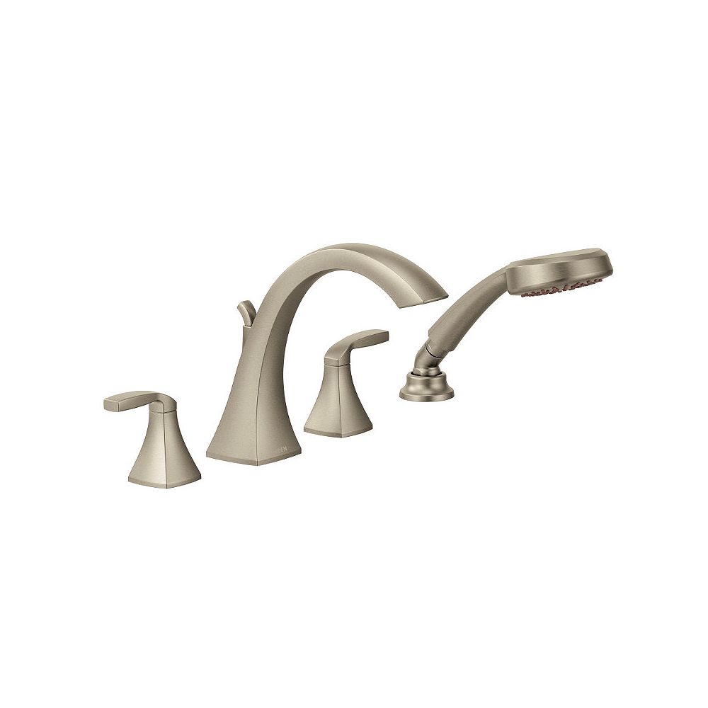MOEN Voss 2Handle HighArc Roman Tub Faucet Trim Kit with Hand Shower in Brushed Nickel