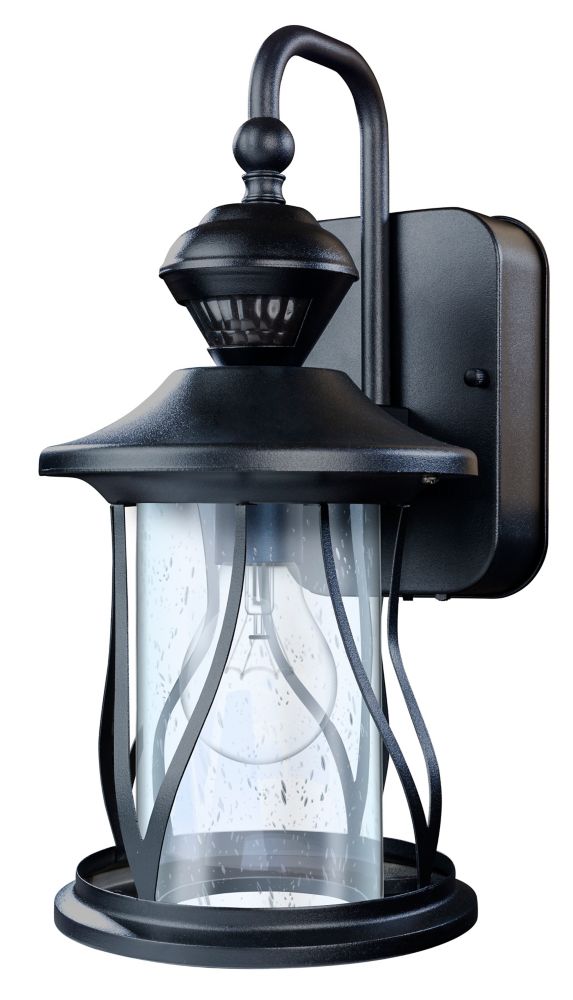 Heath Zenith 150 Degree Black Motion Activated Outdoor Wall Lantern ...