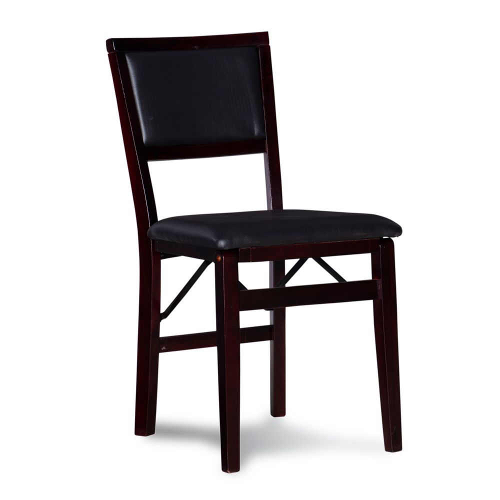 Linon Home Decor Padded Back Folding Chair Espresso The Home Depot   P 1001044557 