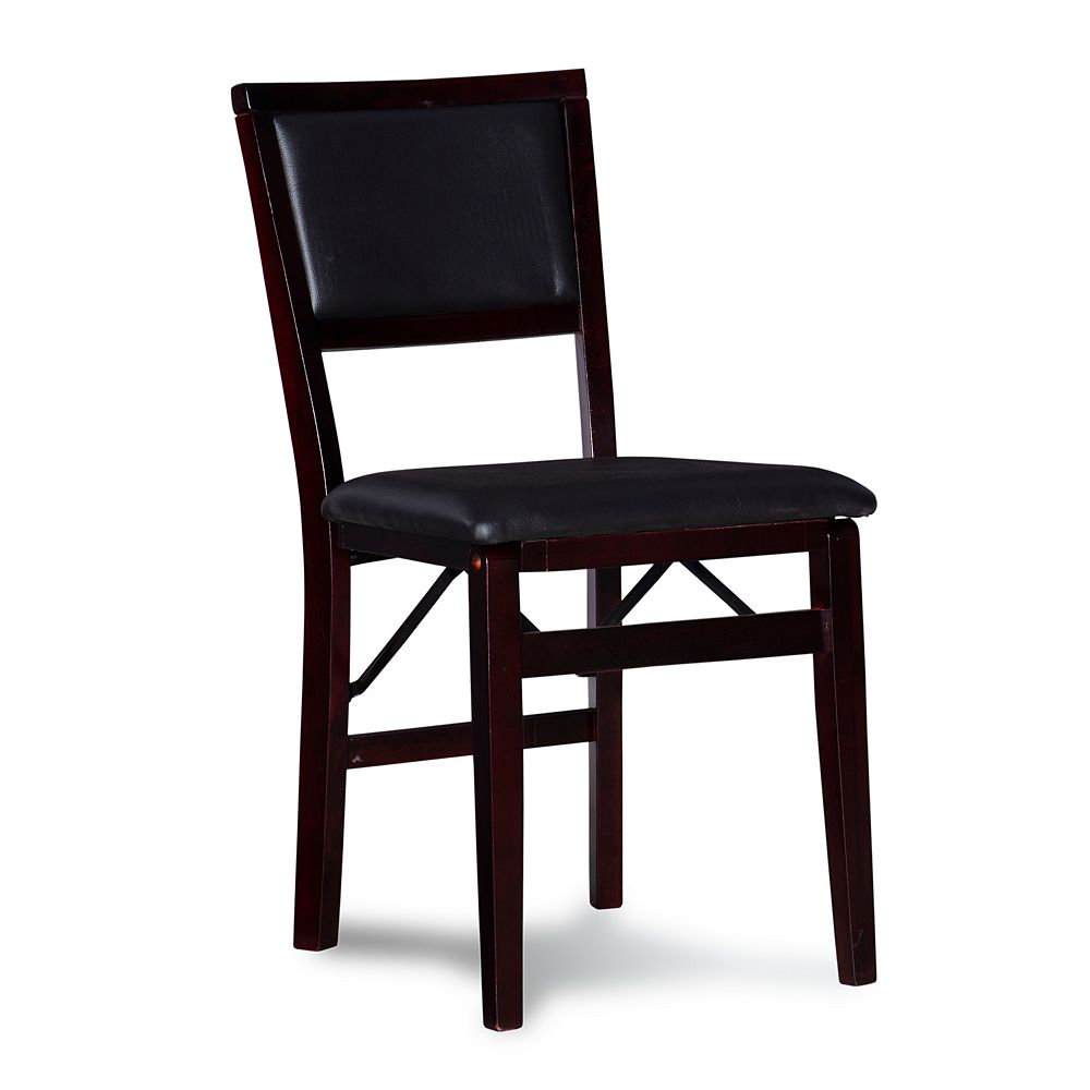 Linon Home Decor Padded Back Folding Chair - Espresso | The Home Depot
