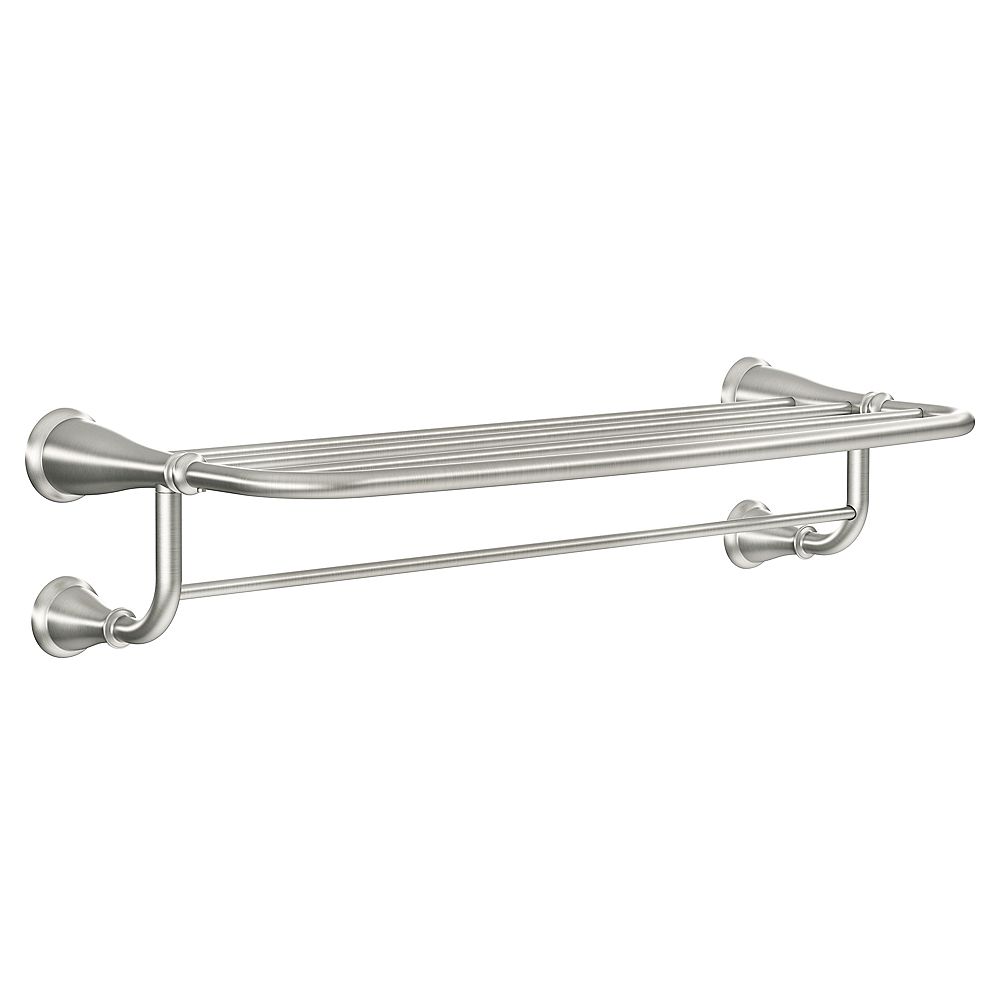 MOEN Banbury 10 1/4Inch by 24Inch HotelStyle Shelf in Brushed Nickel