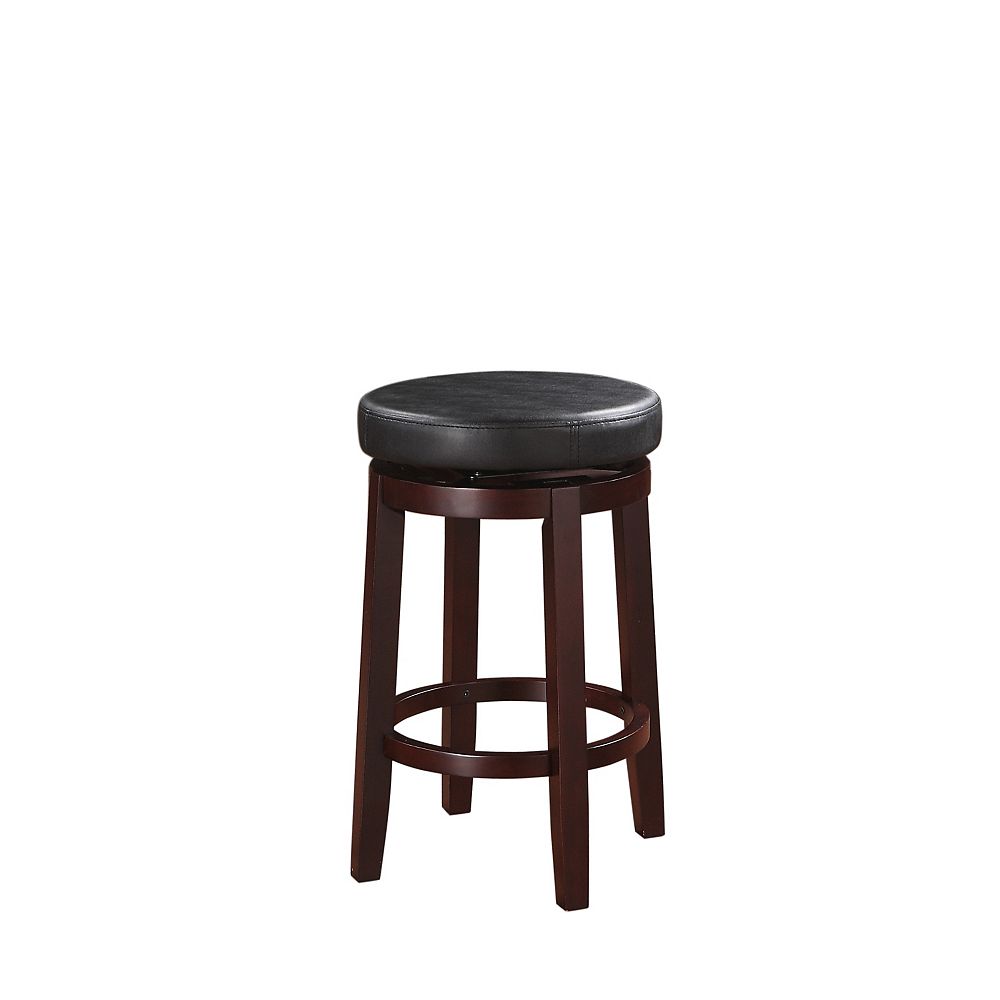 Linon Home Decor Round Swivel Backless Counter Stool Black The Home Depot Canada