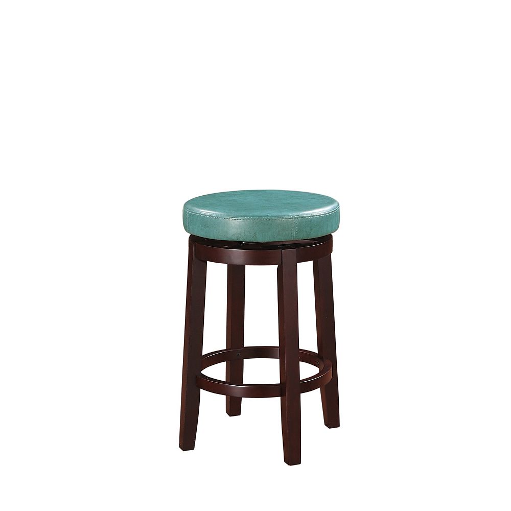 Linon Home Decor Round Swivel Backless Counter Stool Teal The Home
