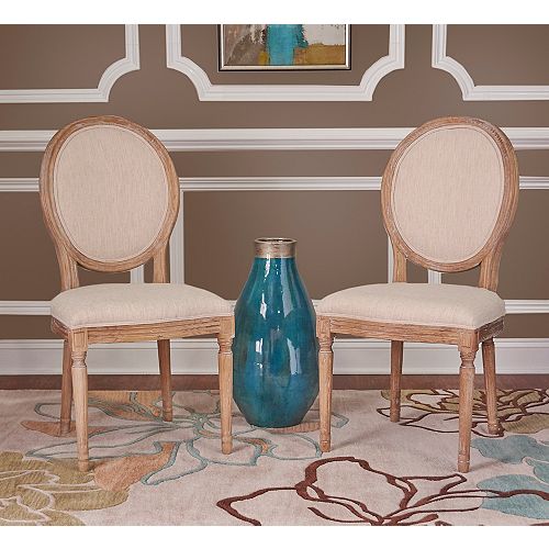 Linon Home Decor Contemporary Slipper Linen Armless Accent Chair in
