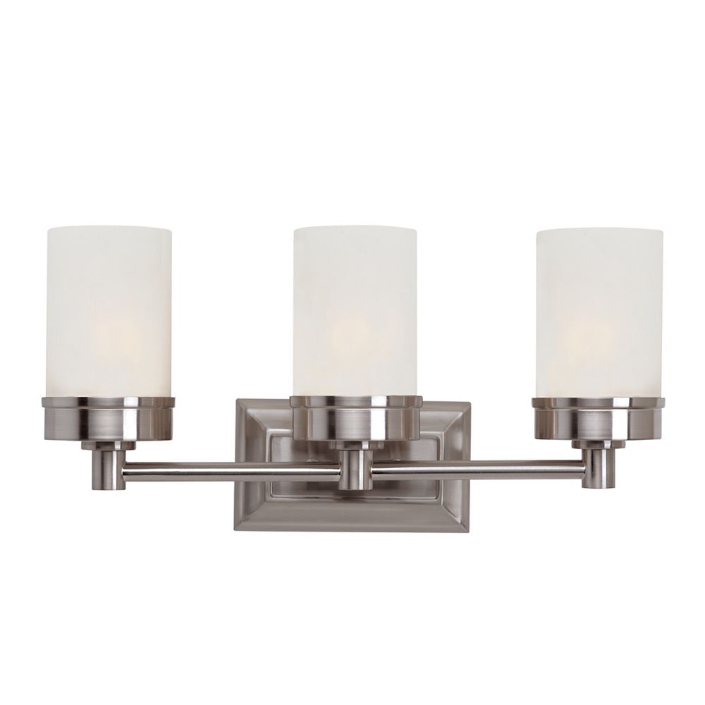 Bel Air Lighting 3 Light Vanity Light Fixture In Brushed Nickel The Home Depot Canada