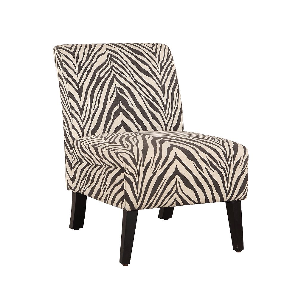 Linon Home Decor Zebra Contemporary Slipper Linen Armless Accent Chair In Natural With Ani The Home Depot Canada
