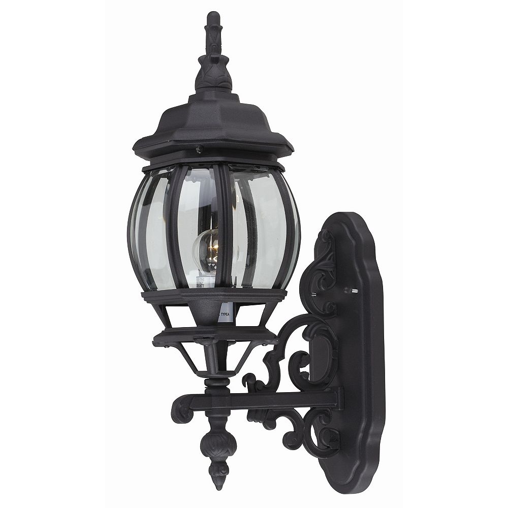 Bel Air Lighting Filigree 1Light Outdoor Black Coach Lantern The