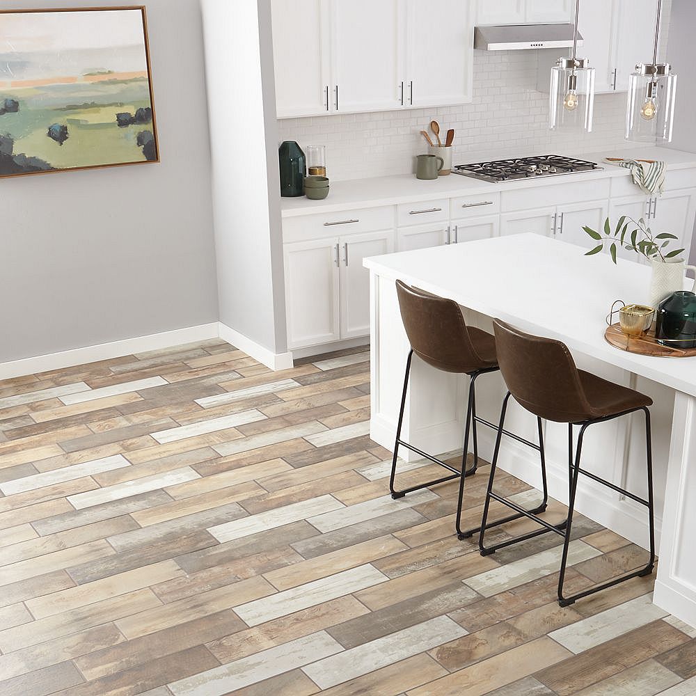 Marazzi Montagna Wood Vintage Chic 6 Inch X 24 Inch Porcelain Floor And Wall Tile 14 53 S The Home Depot Canada