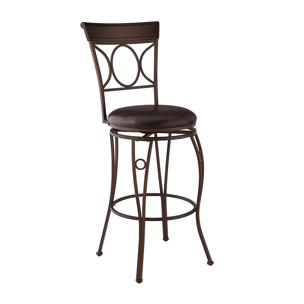 Linon Home Decor Circle Back Metal Black Traditional Full Back Armless