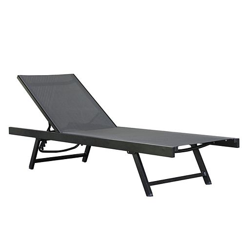 Urban Sun Lounger - Aluminum - Black Chrome NEW