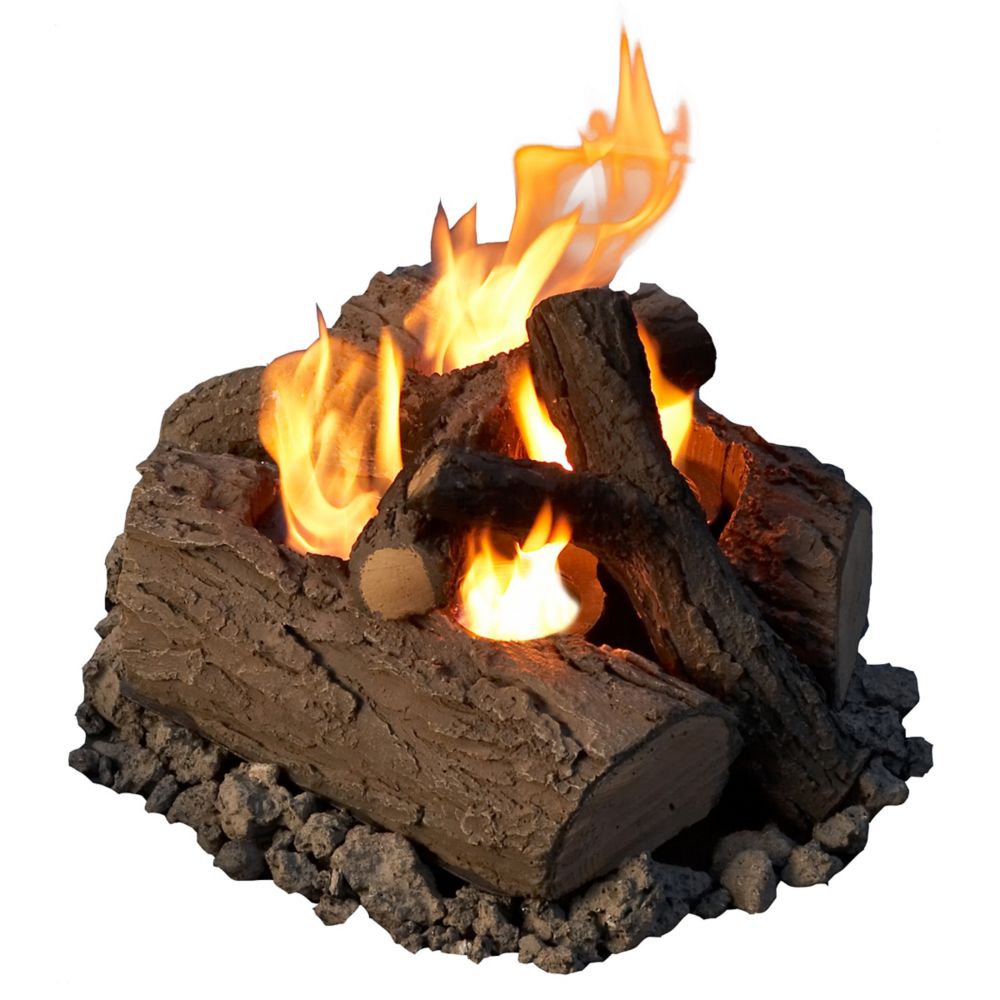 Real Flame 17 Inch 4 Can Outdoor Log Set in Oak The Home Depot Canada