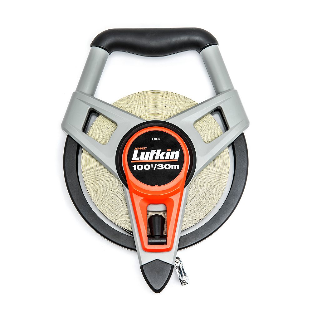 Lufkin 1/2 inch X 30m/100 ft. HiViz Orange Fiberglass SAE/Metric Dual