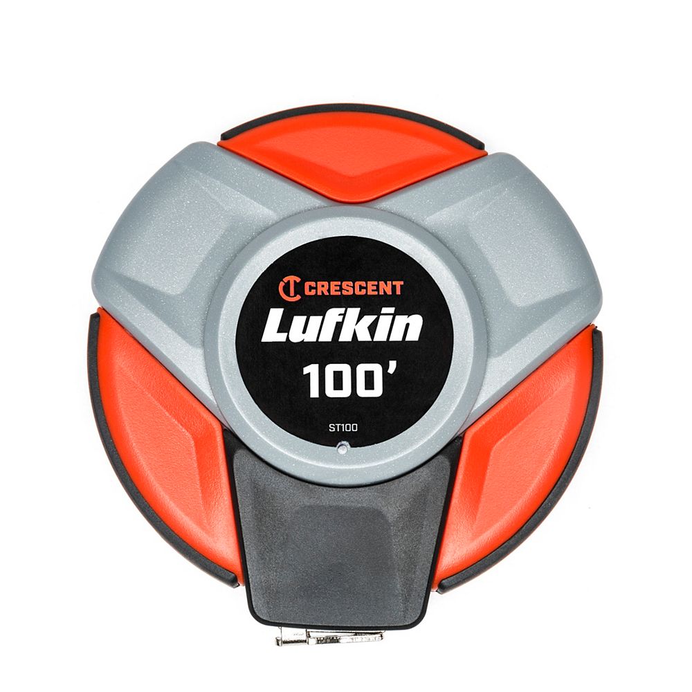 Lufkin 3/8 inch x 30m/100 ft. Closed Reel SAE/Metric Yellow Clad Steel Long Tape Measure The