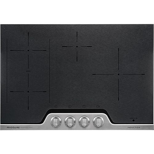 30-inch Induction Cooktop in Black Ceremic with Stainless Steel Finish