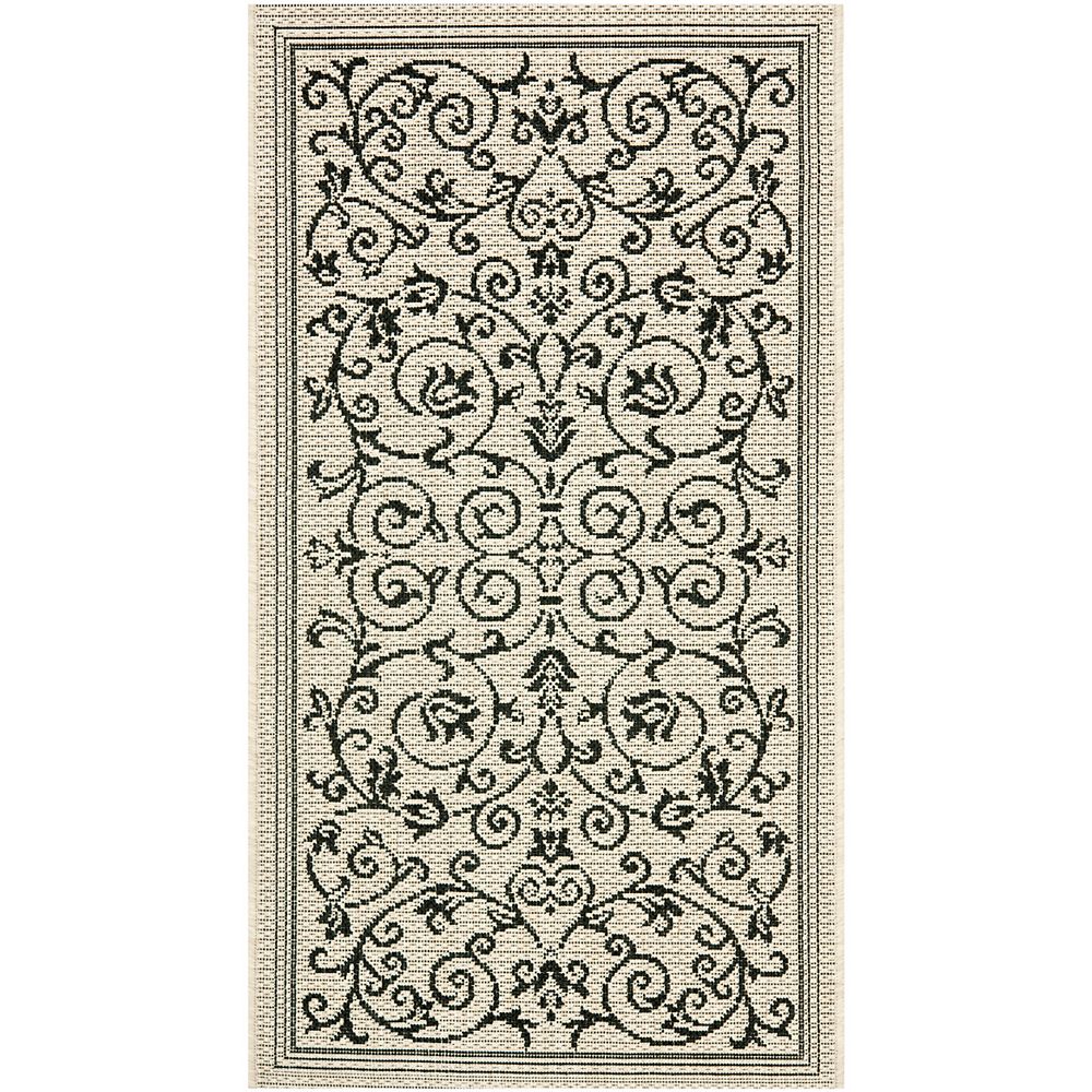 Safavieh Courtyard Marc Sand Black 2 Ft X 3 Ft 7 Inch Indoor Outdoor Area Rug The Home Depot Canada