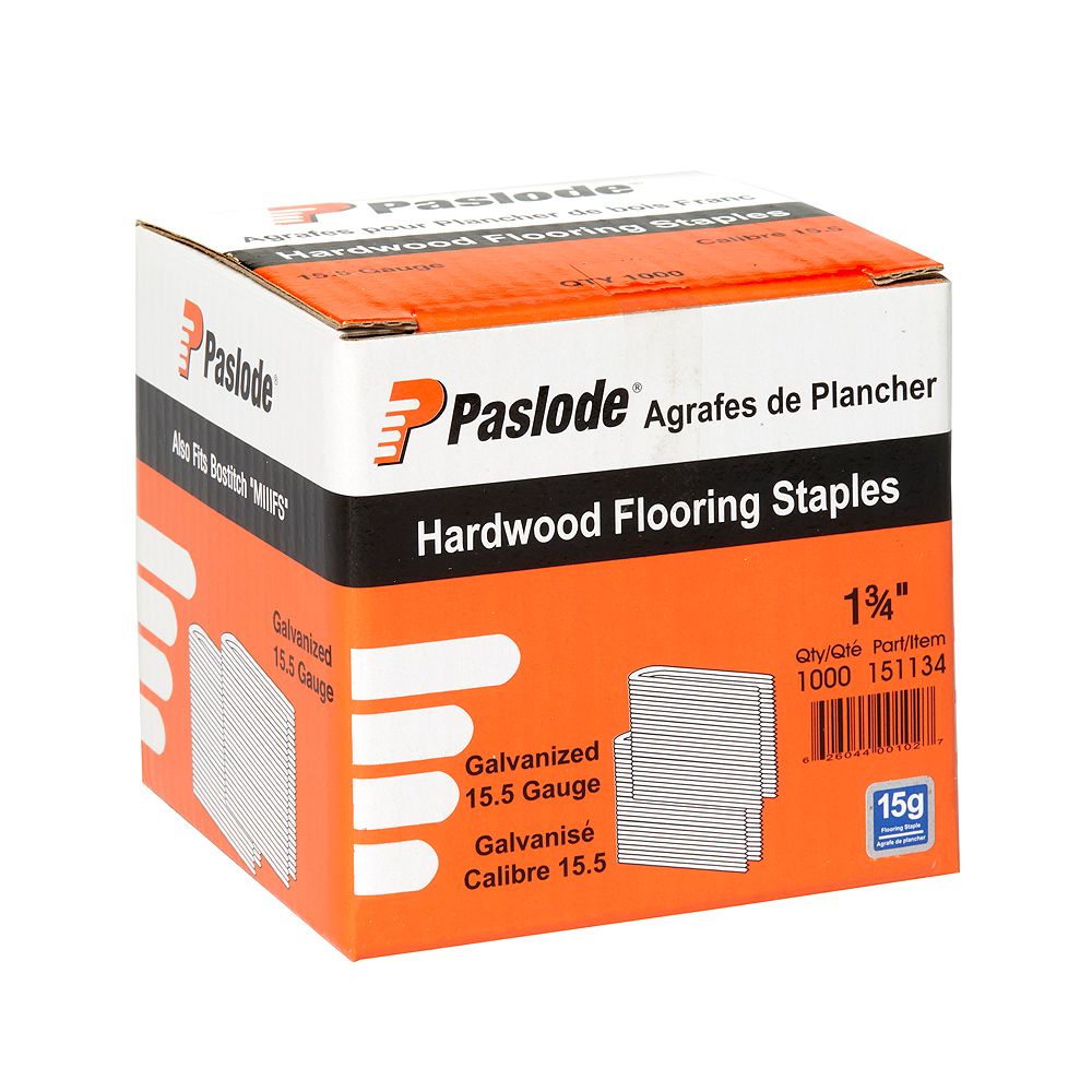 Paslode Flooring Galvanized Staples 15 Gauge 1 3/4" (5,000 per box