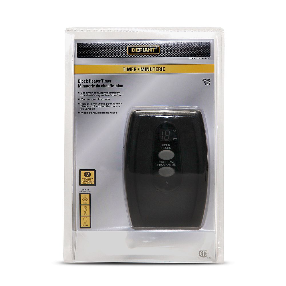 Defiant Block Heater Timer2 Grounded Outlet The Home Depot Canada