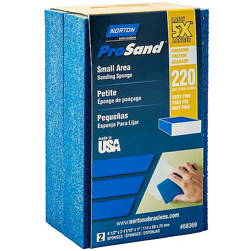 ProSand 5X Small Area Sponge 4-1/2 inch x 2-11/16 inch x 1 inch 220-VF (2-Pack)