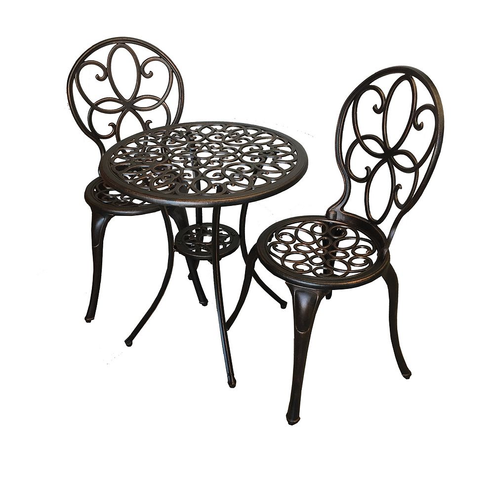 Cast Aluminum Bistro Set, Cast Aluminum Bistro Table And Chairs