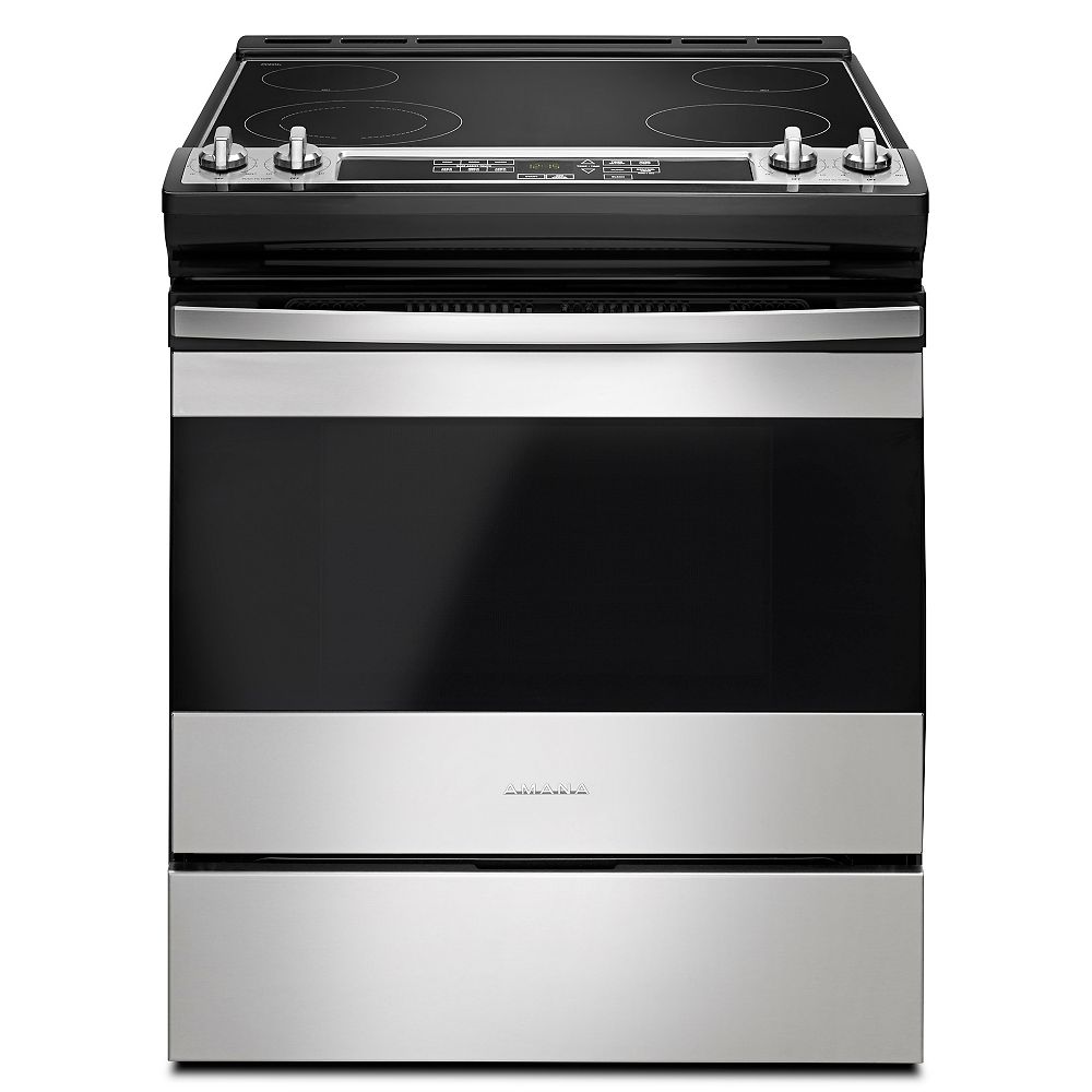 Amana 4.8 cu.ft. Electric Range with Self-Cleaning Oven in Stainless Amana 4.8 Cu. Ft. Electric Range In Stainless Steel