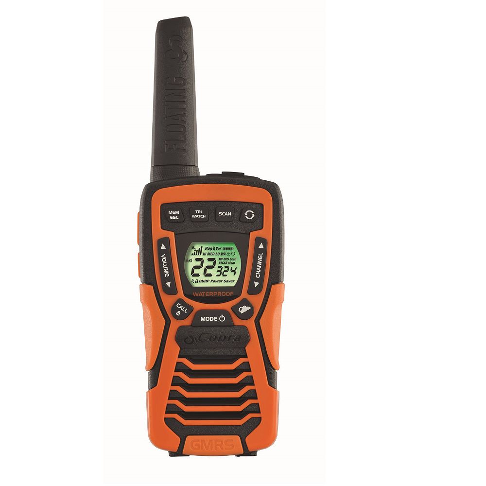 Cobra Walkie Talkie 60-KM ACXT1035R Floater (2-Pack) | The Home Depot