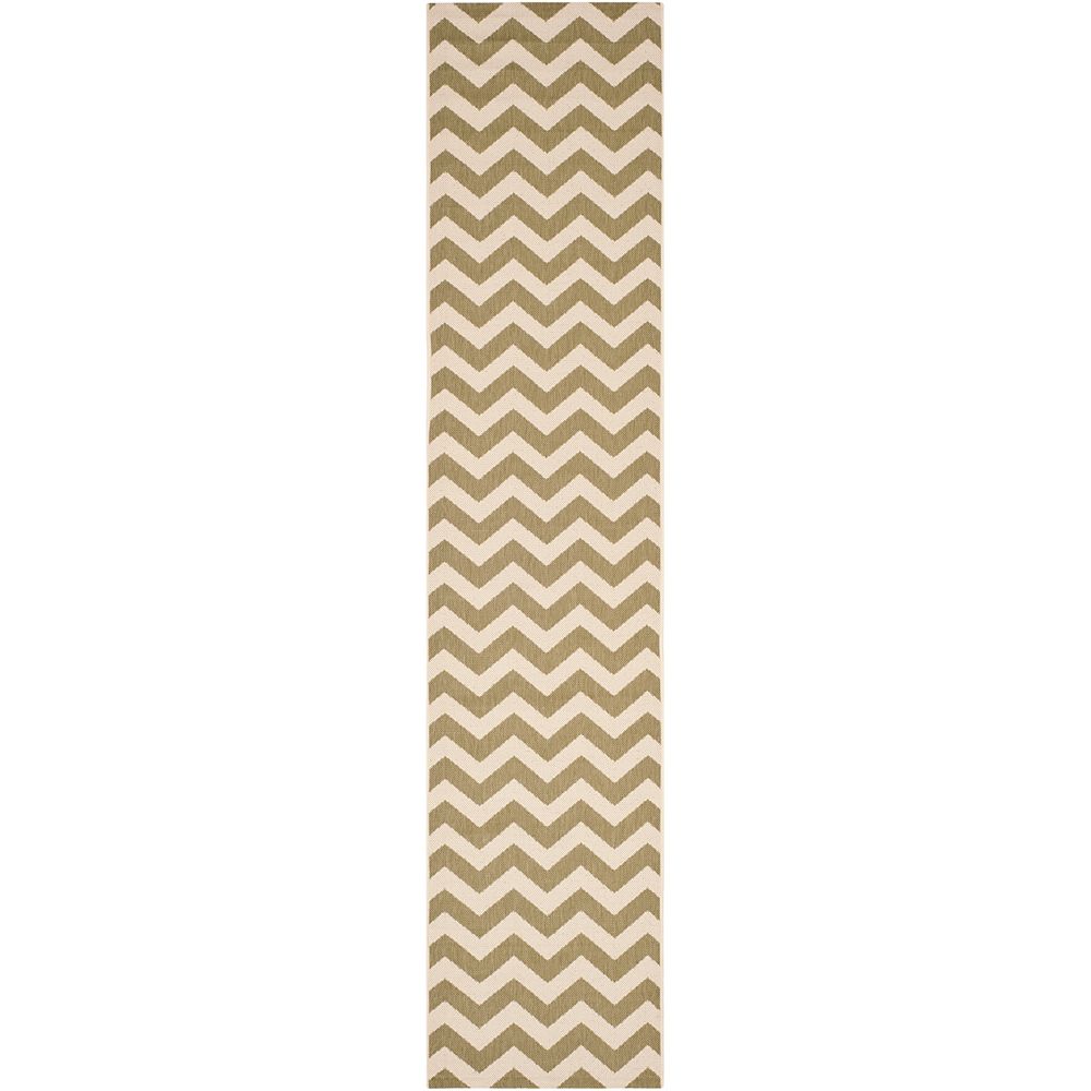 Safavieh Courtyard Jax Green Beige 2 Ft 3 Inch X 10 Ft Indoor Outdoor Runner The Home Depot Canada