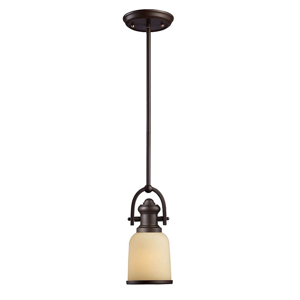 Titan Lighting 1Light Ceiling Mount Pendant Light Fixture in Oiled Bronze The Home Depot Canada