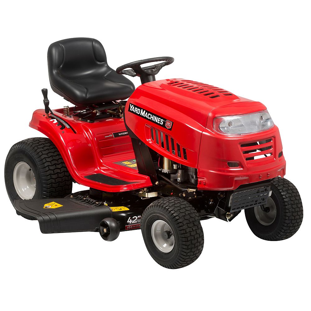Yard Machines 42 Inch 547cc Lawn Tractor With 6 Speed Transmission And Powermore Engine The Home Depot Canada