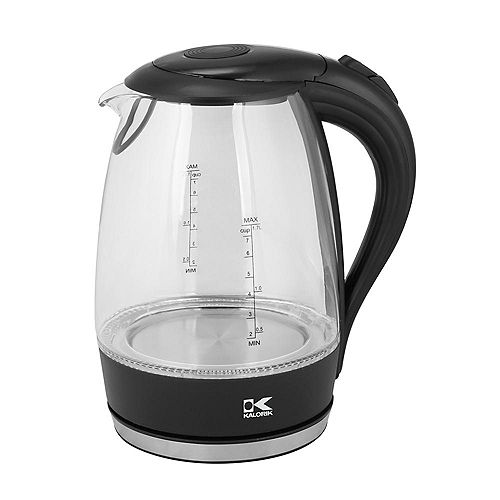 Glass Kettle with Blue LED Lights