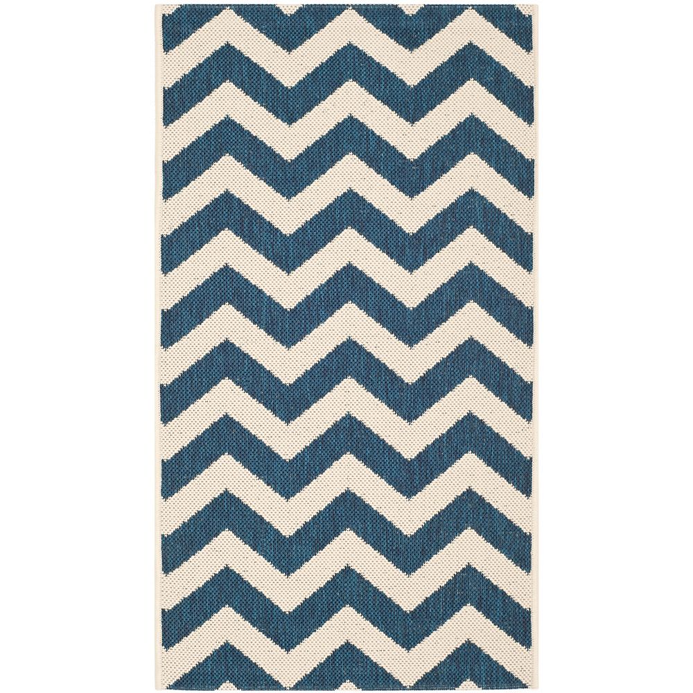 Safavieh Courtyard Jax Navy / Beige 4 ft. x 5 ft. 7 inch Indoor/Outdoor